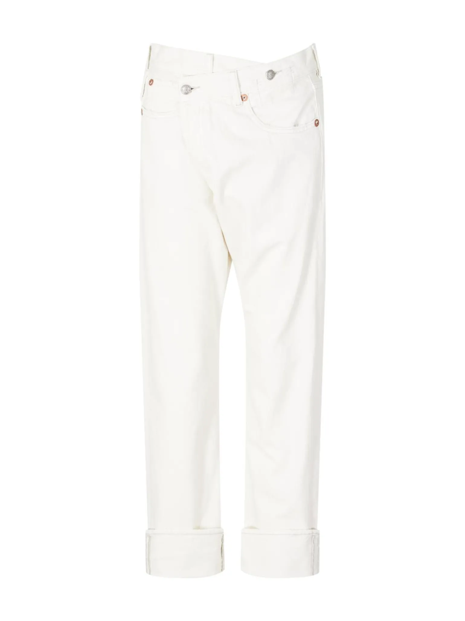 Straight-Leg Jeans mit Crossed-Effekt Weiß