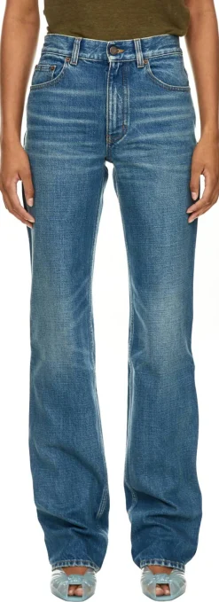 Straight-Leg Jeans Mittelblau