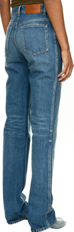 Straight-Leg Jeans Mittelblau