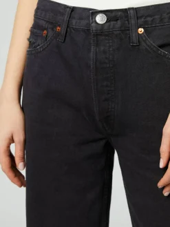 Straight-Leg Jeans '90's High Rise Loose' Schwarz