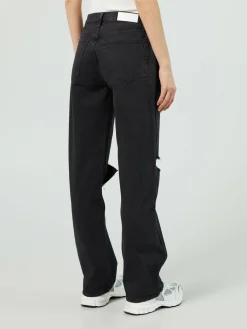 Straight-Leg Jeans '90's High Rise Loose' Schwarz