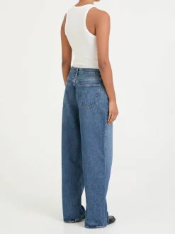 Straight Leg Jeans 'Slung' Marineblau