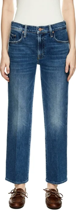 Straight-Leg Jeans 'The Mid Rise' Mittelblau