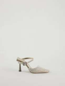 Strass Mules 'Elena' Silber