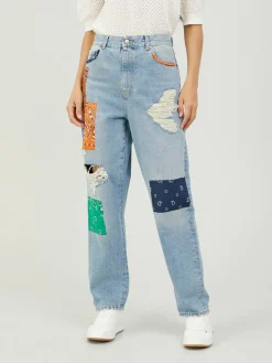 Striaght-Leg Jeans 'California Patchwork' Multi