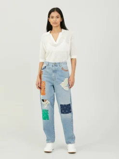 Striaght-Leg Jeans 'California Patchwork' Multi