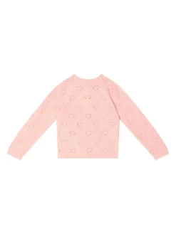 Strickjacke 'Lilou' mit Herz-Lochmuster Rosa
