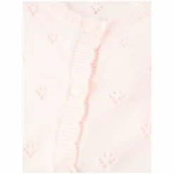 Strickjacke mit Ajour-Lochmusterung Rosé