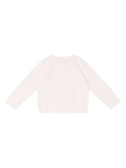 Strickjacke mit Ajour-Lochmusterung Rosé