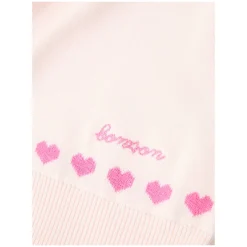 Strickjacke mit Herz-Jacquard Rosé