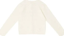 Strickjacke mit Herz-Lochmuster Ecru