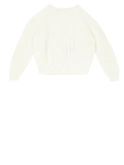 Strickpullover aus Baumwolle Crème