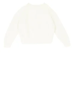Strickpullover aus Baumwolle Crème
