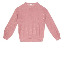 Strickpullover mit Pailletten Rosé