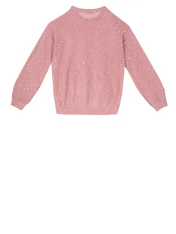 Strickpullover mit Pailletten Rosé