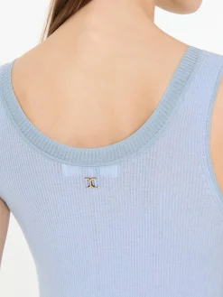 Stricktop aus Wolle Hellblau