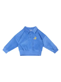 Sweatshirt 'Eponge' aus Samt Blau