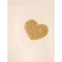 Sweatshirt 'Lou Terry' mit Herz-Patches Beige