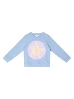 Sweatshirt mit Seestern-Motiv Hellblau