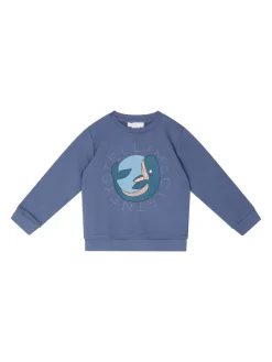 Sweatshirt mit Wal-Motiv Blau