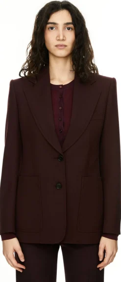Taillierter Wollblazer Bordeaux