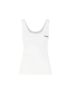 Tanktop mit Logo Weiß