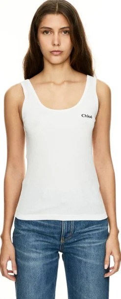 Tanktop mit Logo Weiß