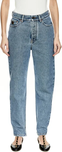 Tapered-Firt Jeans Indigoblau