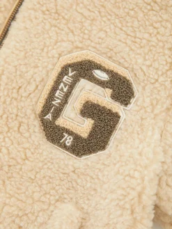 Teddy-Bomberjacke Beige