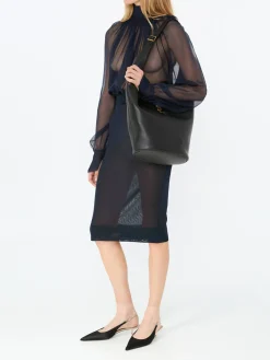 Transparenter Midirock Marineblau