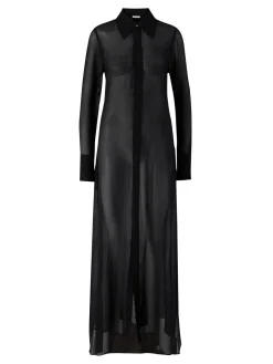 Transparentes Maxikleid Schwarz