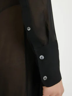 Transparentes Maxikleid Schwarz