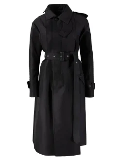 Trenchcoat mit offenen Kanten Schwarz