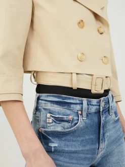 Trench-Jacke mit Schulterpolster Beige