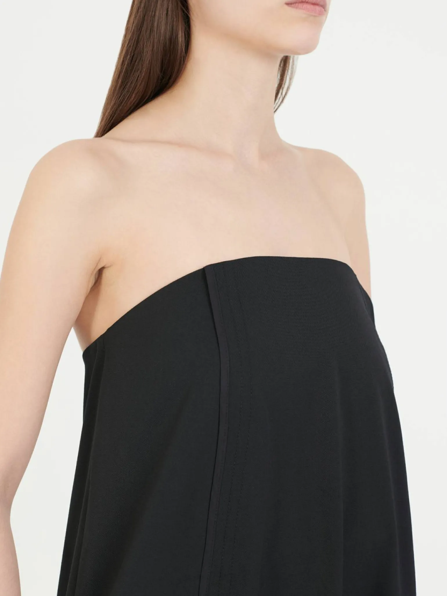 Trägerloses Maxikleid Schwarz