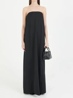 Trägerloses Maxikleid Schwarz