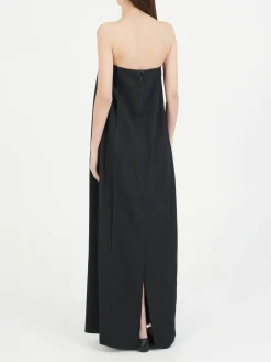 Trägerloses Maxikleid Schwarz