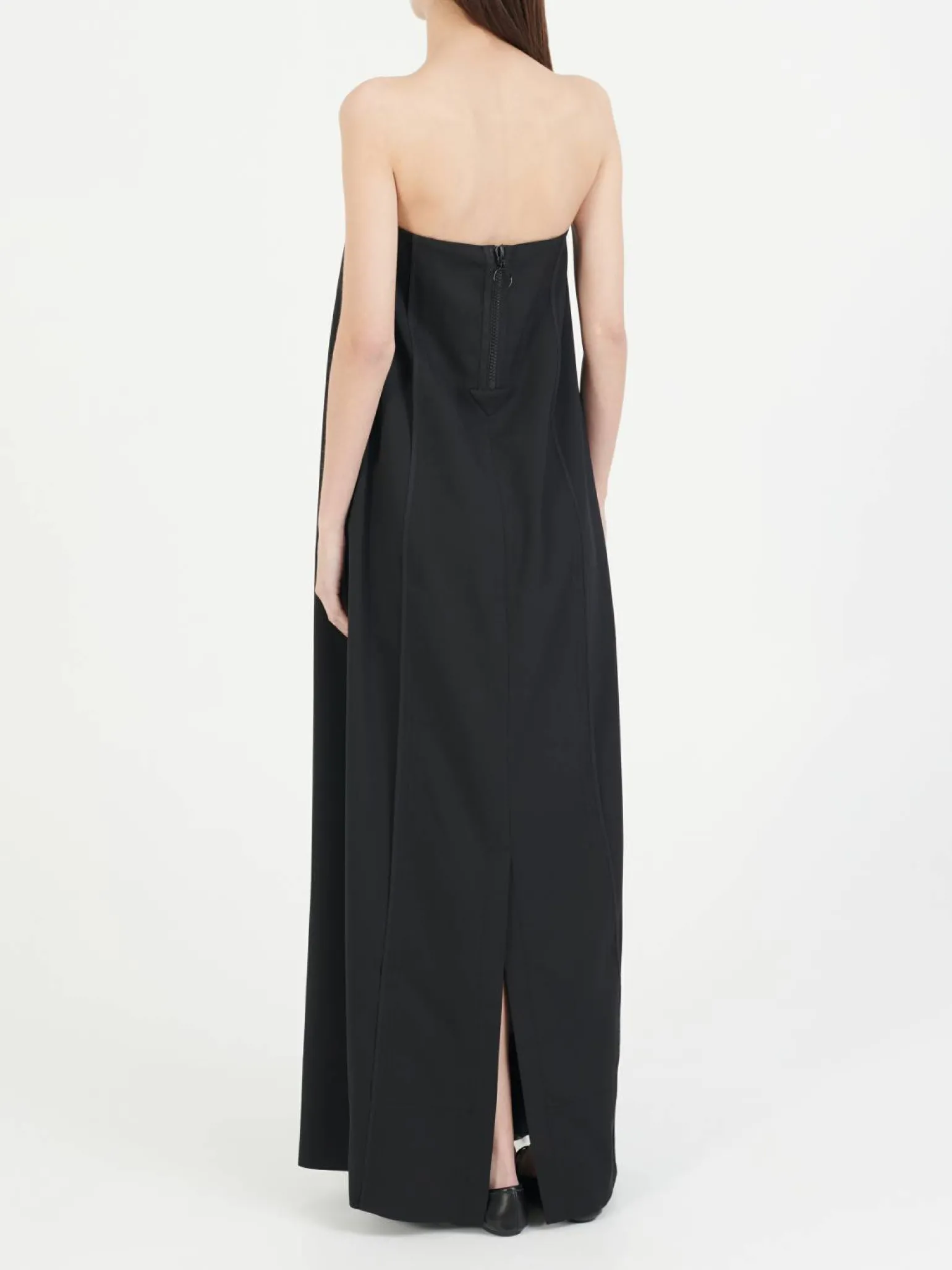 Trägerloses Maxikleid Schwarz