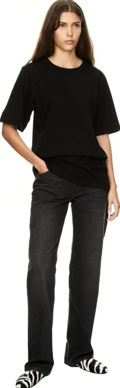 T-Shirt 'Allen' aus Seide Schwarz