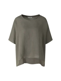 T-Shirt aus Crêpe-Leinen Anthrazit