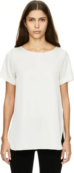 T-Shirt aus Seide Crème