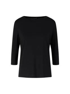 T-Shirt 'Jenie' mit 7/8 Ärmel Schwarz