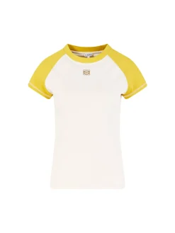 T-Shirt mit Anagram-Stickerei Gelb