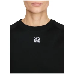 T-Shirt mit Anagram-Stickerei Schwarz