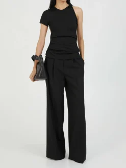 T-Shirt mit Cut-Outs Schwarz