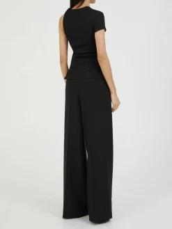 T-Shirt mit Cut-Outs Schwarz