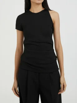 T-Shirt mit Cut-Outs Schwarz