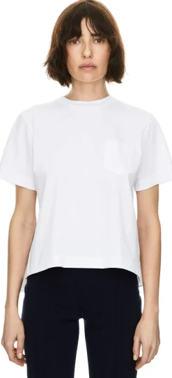 T-Shirt mit Falteneinsatz Weiß