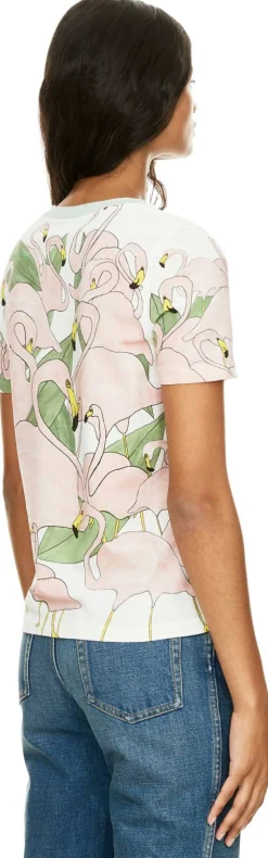 T-Shirt mit Flamingo-Print Multi