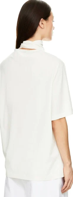 T-Shirt mit Foulard Crème